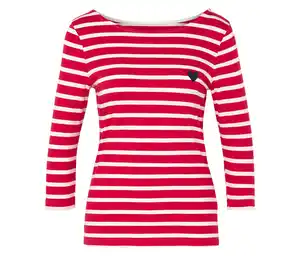Shirt mit 3/4-Arm, rot gestreift