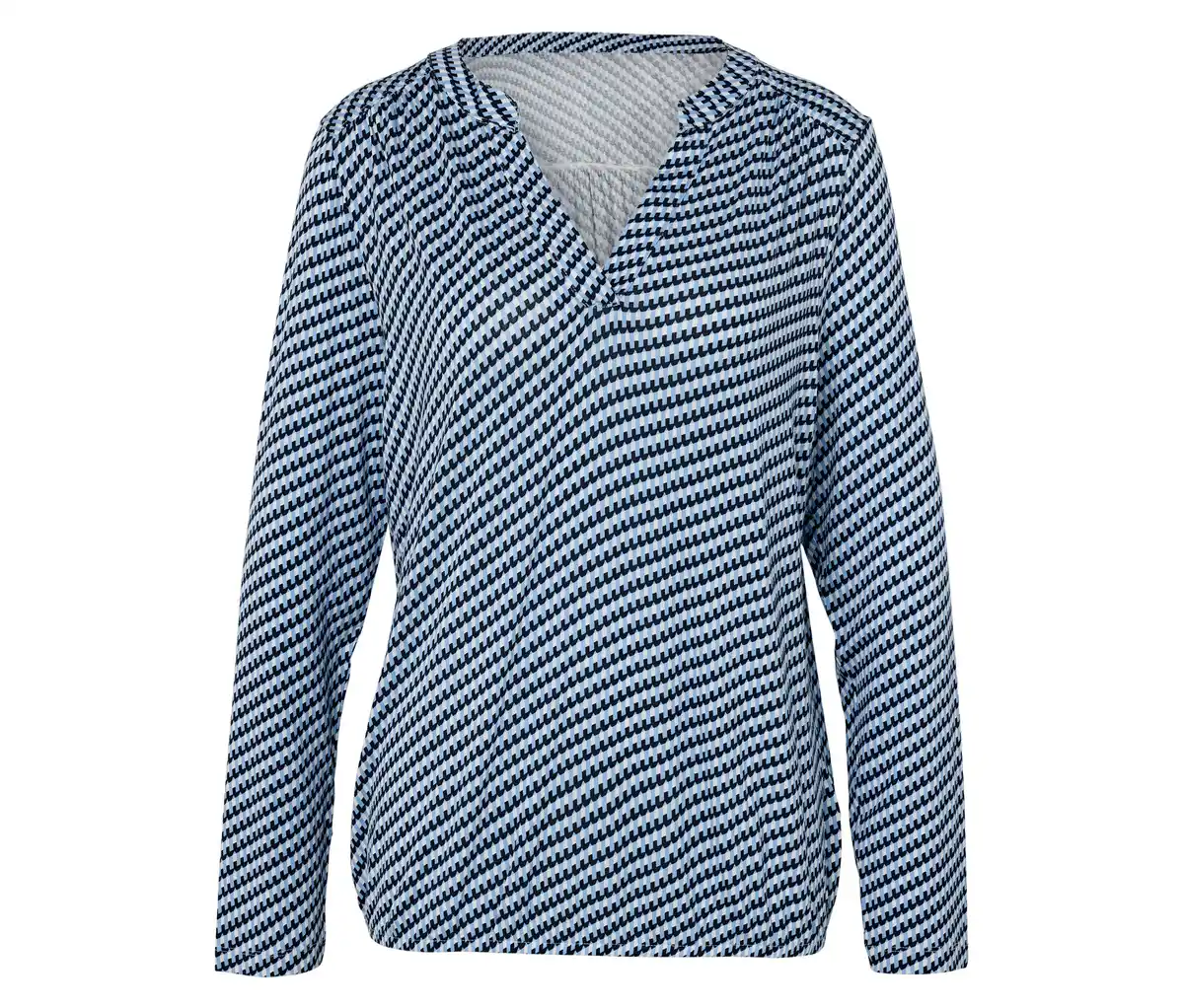 Bild 1 von Bedrucktes Blusenshirt, dunkelblau-blau-weiß