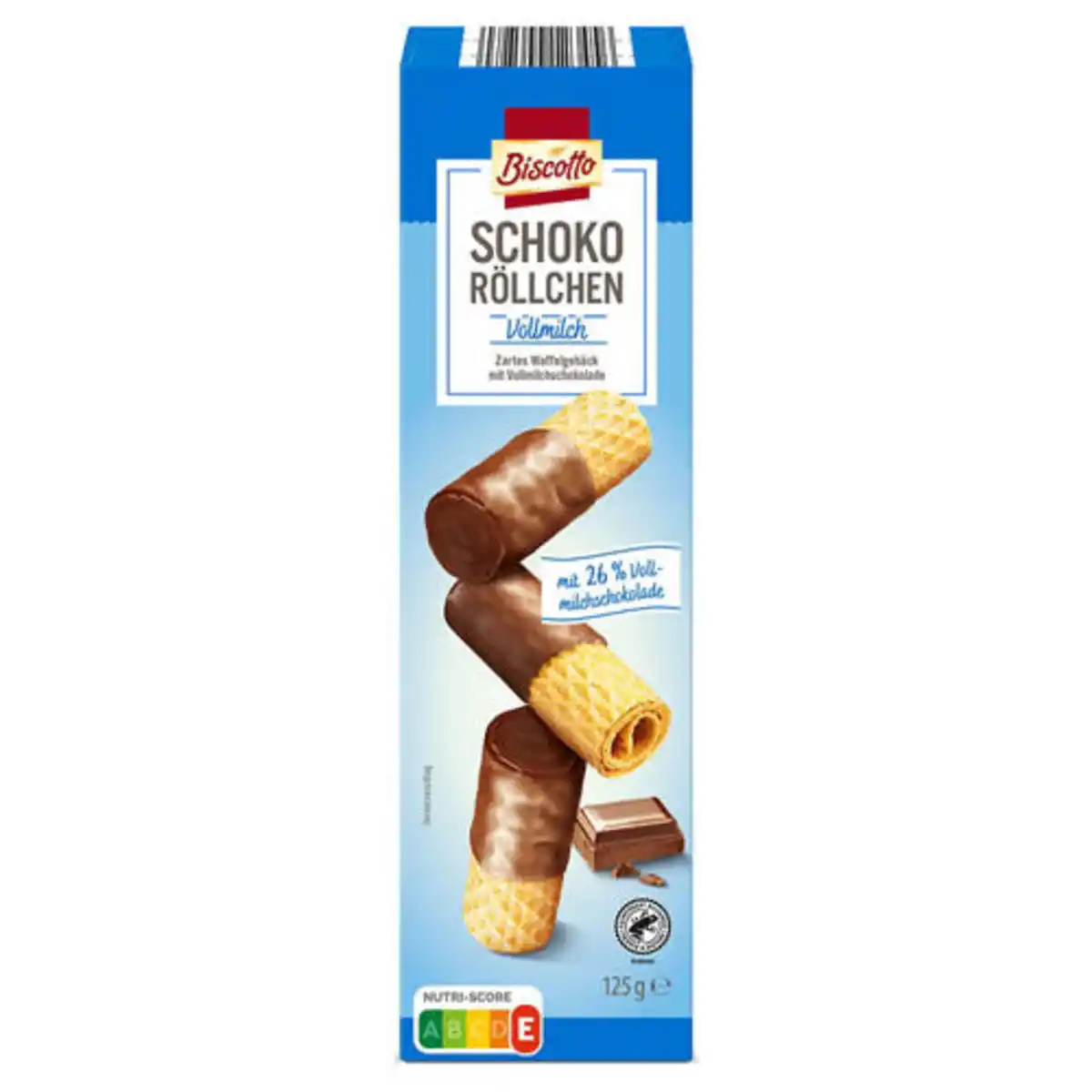 Bild 1 von BISCOTTO Schoko Waffelröllchen 125 g, Vollmilch