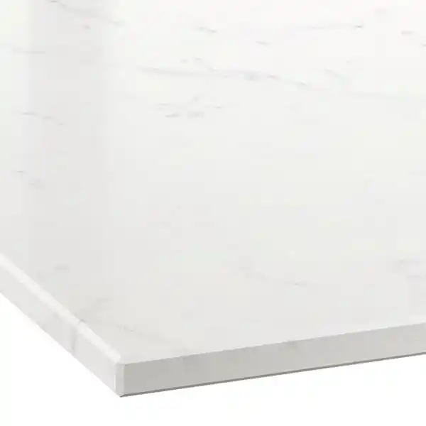 Bild 2 von KASKER Maßarbeitsplatte, weiß/hellgrau marmoriert/Quarzkomposit, 1 m²x2.0 cm