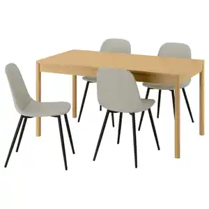 TONSTAD / NORDMANSSKÄR Tisch und 4 Stühle, Eichenfurnier/Tonerud grau schwarz, 150x80 cm