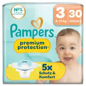 Pampers Premium Protection Windeln Gr.3 Midi 6-10kg, 30 Stk
