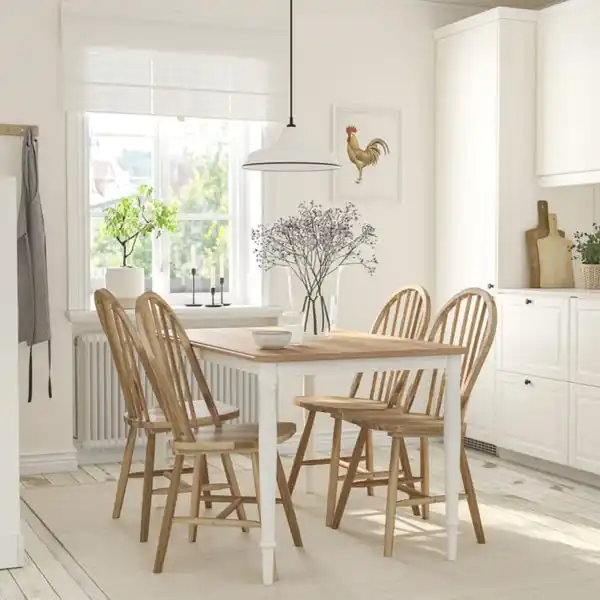Bild 2 von DANDERYD / SKOGSTA Tisch und 4 Stühle, Eichenfurnier weiß/Akazie, 130 cm