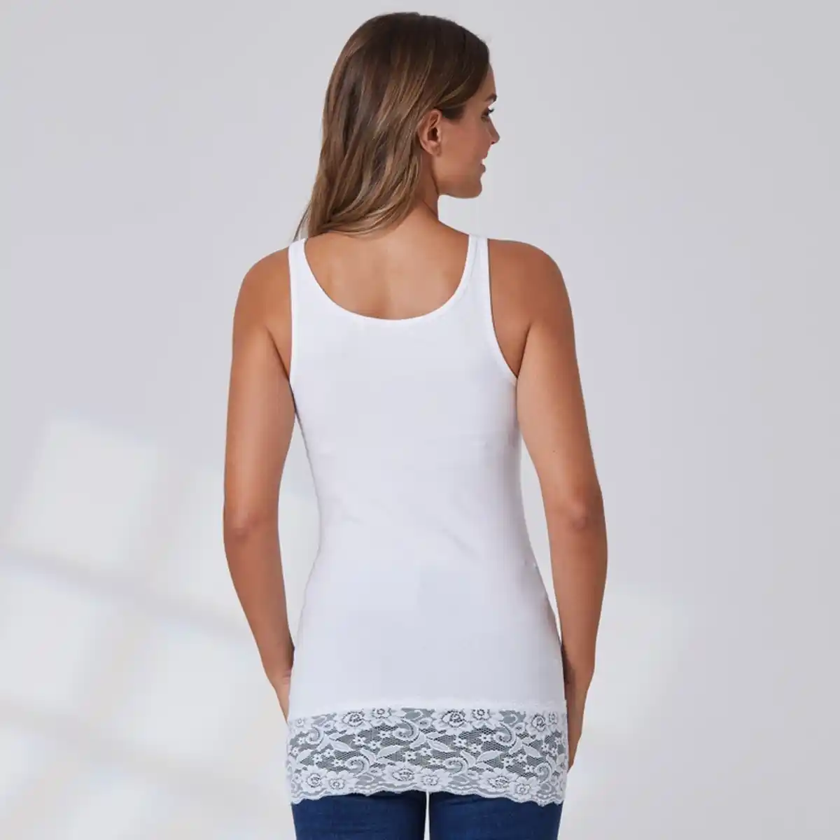 Bild 4 von Damen-Longtop mit Spitze am Saum
