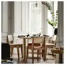 Bild 3 von STOCKHOLM 2025 / STOCKHOLM 2025 Tisch und 4 Stühle, Eichenfurnier/Eiche Rattan, 115 cm