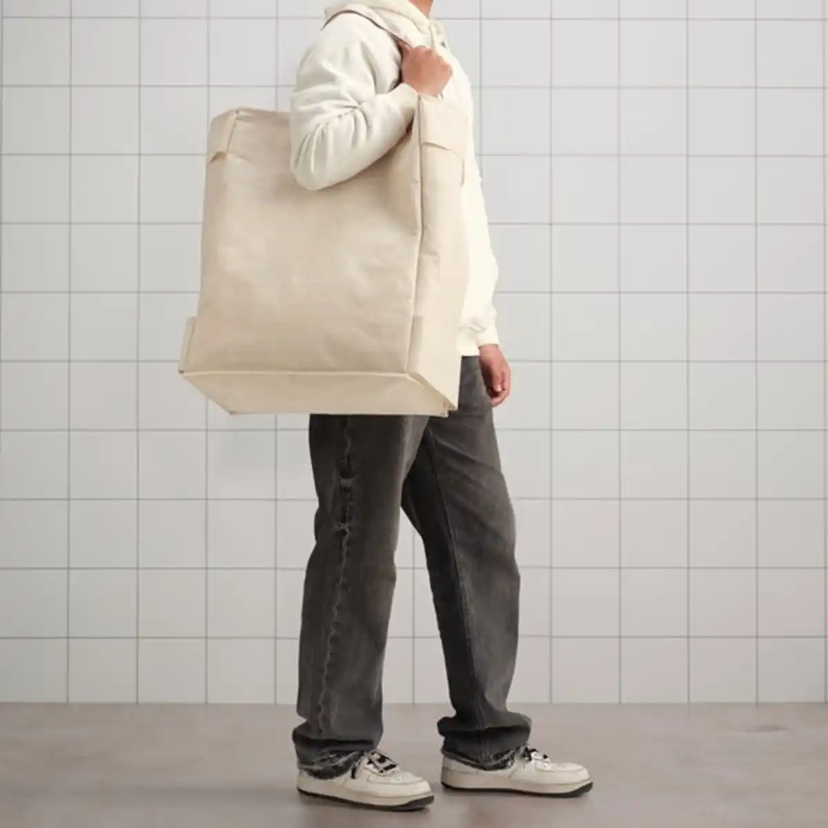 Bild 4 von PURRPINGLA Wäschesack mit Gestell, beige, 42 l