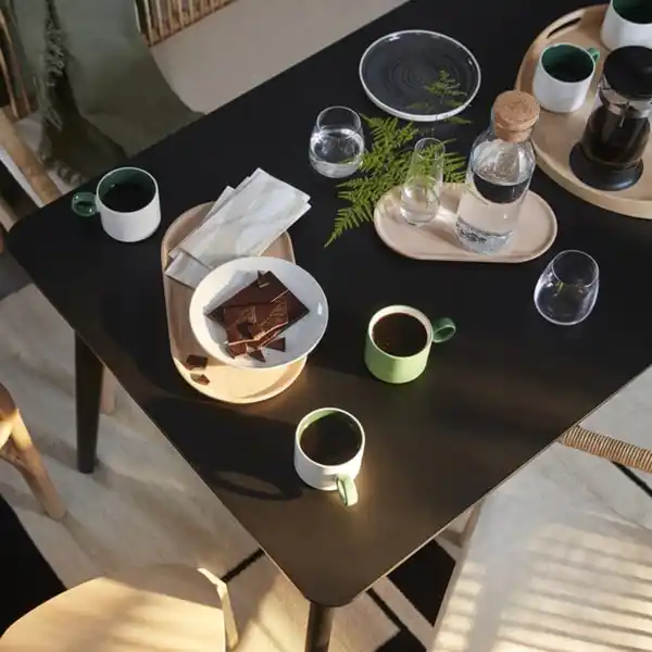 Bild 3 von LISABO / LISABO Tisch und 4 Stühle, schwarz/schwarz, 140x78 cm