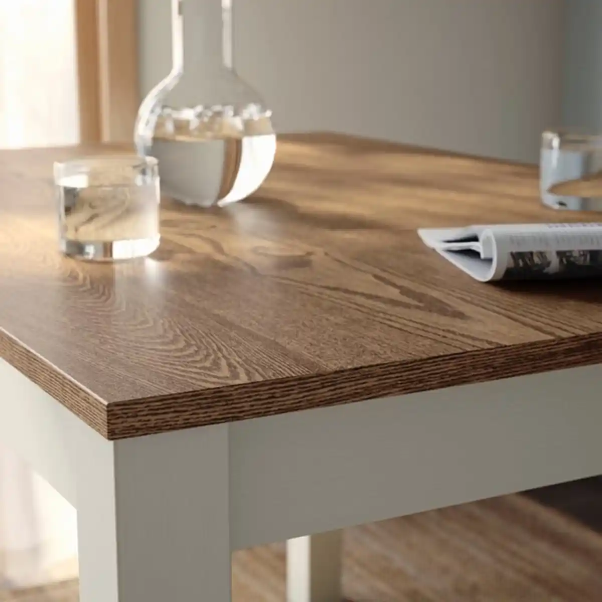 Bild 3 von ÅLHULT / NORDMANSSKÄR Tisch und 4 Stühle, beige/braun/Tonerud grau schwarz, 120x80 cm