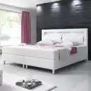 Bild 2 von Boxspringbett MILANO ca. 180x200cm- Weiß mit integriertem Topper