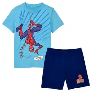 LICENSED Kinder Shorty-Pyjama, Spidermann, Blau, 122/128