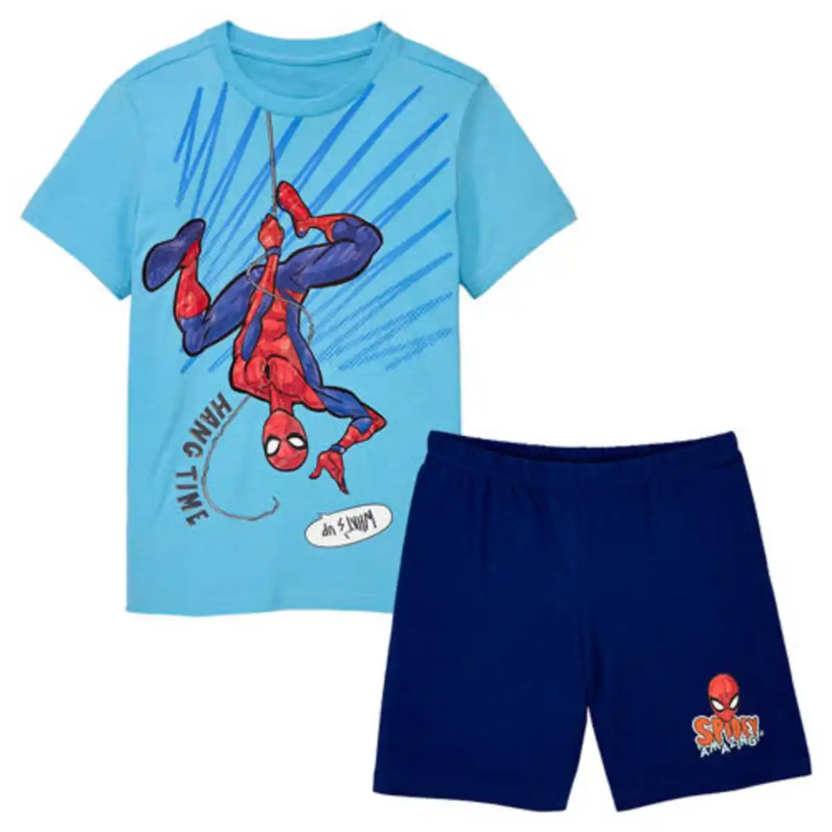 Bild 1 von LICENSED Kinder Shorty-Pyjama, Spidermann, Blau, 122/128