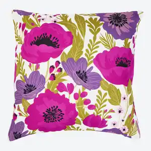 Dekokissen mit Blumendruck, ca. 45x45 cm