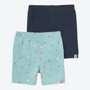 Baby-Mädchen-Radlerhosen mit hohem Baumwollanteil, 2er-Pack