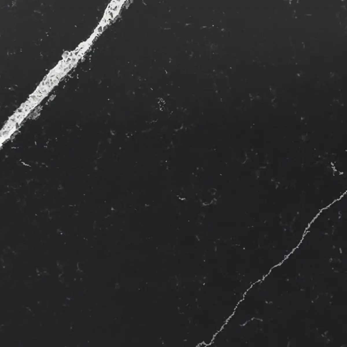 Bild 3 von KASKER Maßarbeitsplatte, schwarz weiß marmoriert/Quarzkomposit, 1 m²x2.0 cm