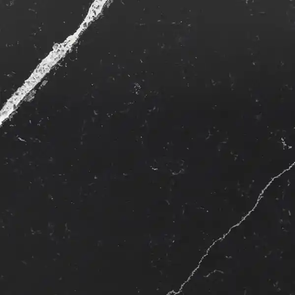Bild 3 von KASKER Maßarbeitsplatte, schwarz weiß marmoriert/Quarzkomposit, 1 m²x2.0 cm