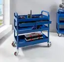 Bild 2 von Werkzeugrollwagen mit 3 Ablagen & verschließbarer Schublade 80x 41x 78 cm blau