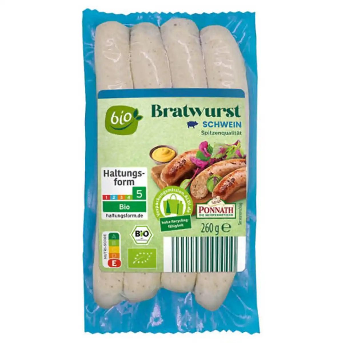 Bild 1 von Bio-Bratwurstsortiment, Schwein 260 g