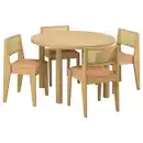 Bild 1 von STOCKHOLM 2025 / STOCKHOLM 2025 Tisch und 4 Stühle, Eichenfurnier/Eiche Rattan, 115 cm