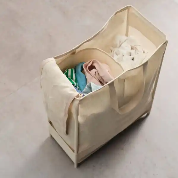 Bild 2 von PURRPINGLA Wäschesack mit Gestell, beige, 42 l
