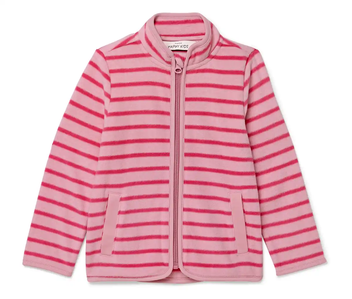 Bild 1 von Kinder-Fleecejacke, rosa gestreift