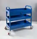 Bild 3 von Werkzeugrollwagen mit 3 Ablagen & verschließbarer Schublade 80x 41x 78 cm blau
