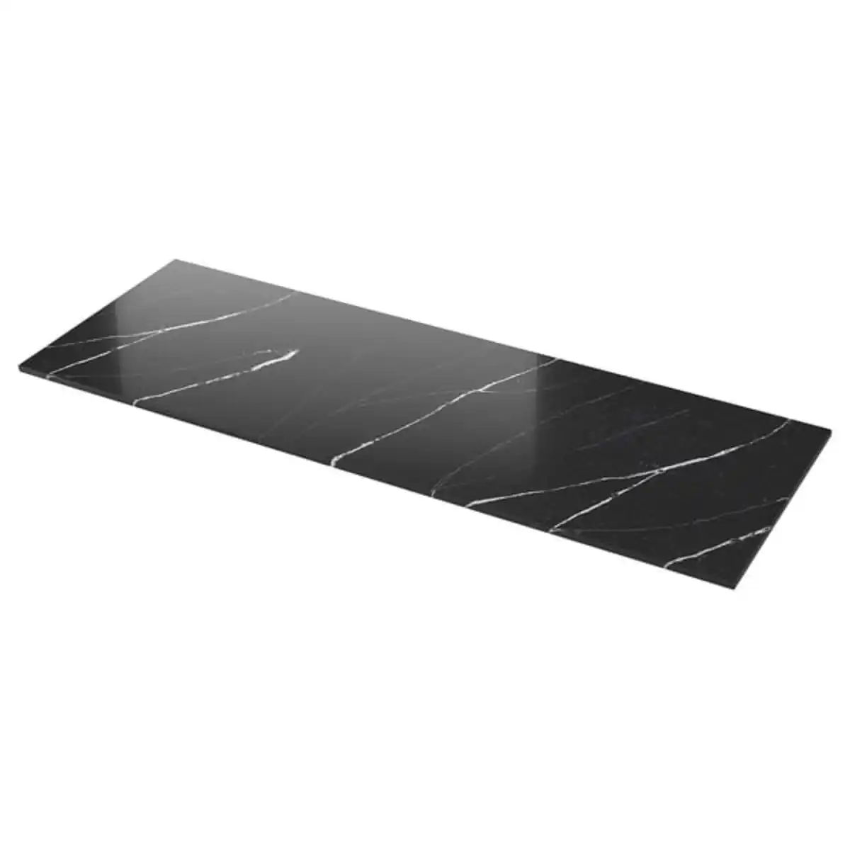Bild 1 von KASKER Maßarbeitsplatte, schwarz weiß marmoriert/Quarzkomposit, 1 m²x2.0 cm