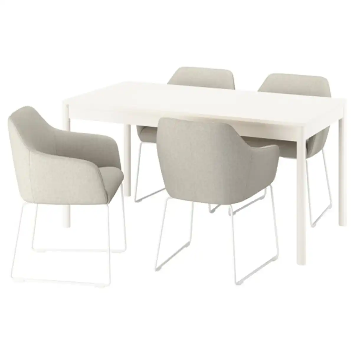 Bild 1 von TONSTAD / TOSSBERG Tisch und 4 Stühle, elfenbeinweiß/Gunnared beige weiß, 150x80 cm