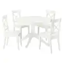 Bild 1 von ROSENTORP / ROSENTORP Tisch und 4 Stühle, weiß/weiß, 110/155 cm