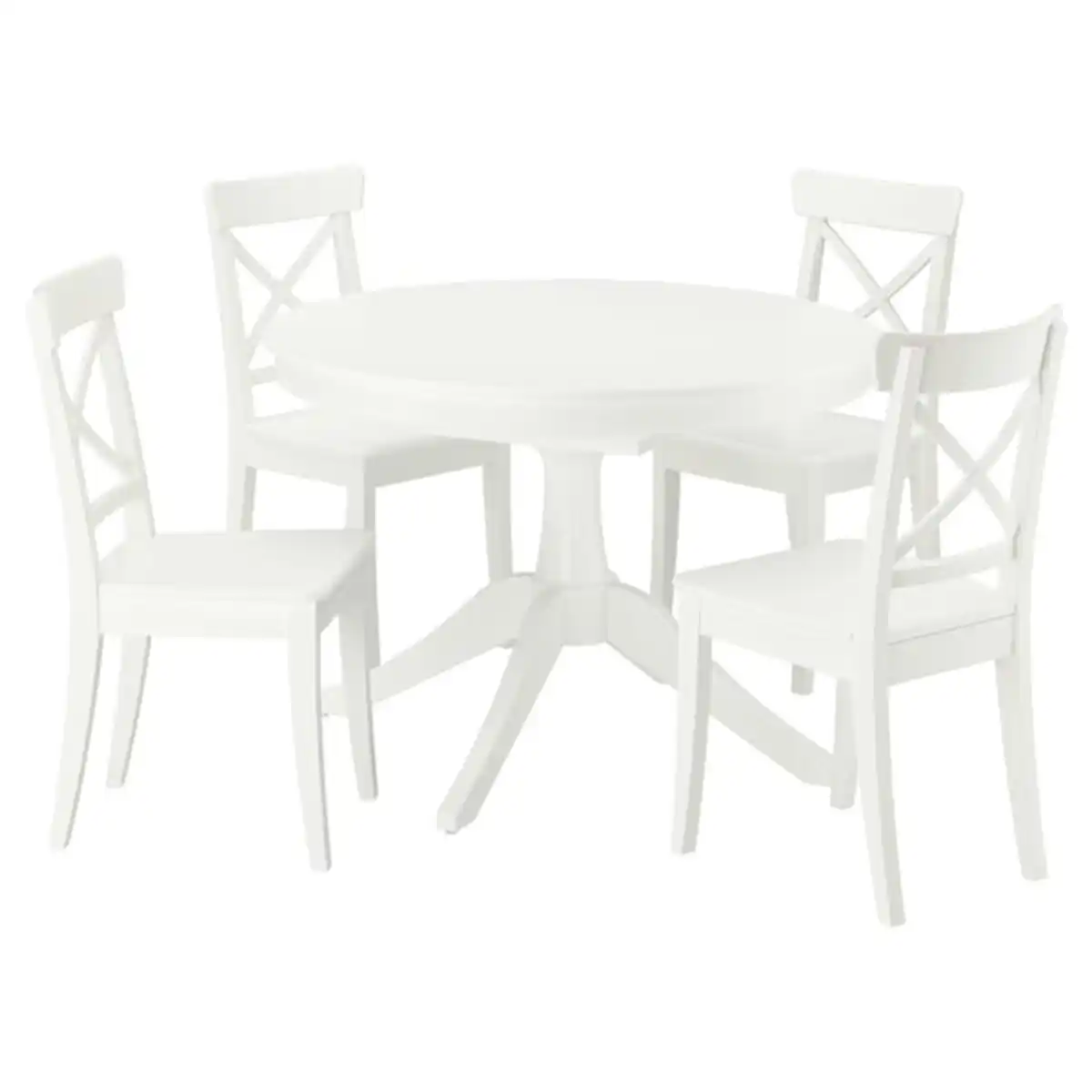 Bild 1 von ROSENTORP / ROSENTORP Tisch und 4 Stühle, weiß/weiß, 110/155 cm