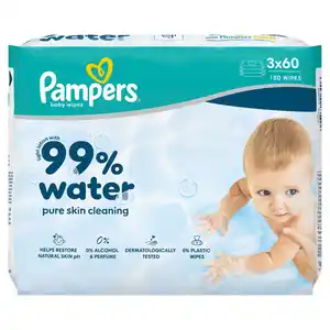 Pampers 99% Water Feuchttücher, 180 Stk