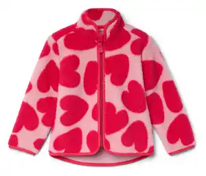 Kinder-Teddyjacke, mit Herzen-Dessin