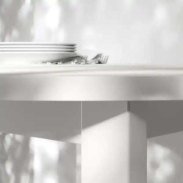 Bild 3 von VIHALS / VIHALS Tisch und 4 Stühle, weiß weiß/weiß Tibbleby beige/grau, 107 cm