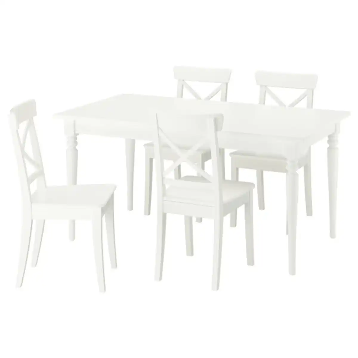 Bild 1 von ROSENTORP / ROSENTORP Tisch und 4 Stühle, weiß/weiß, 155/215x87 cm