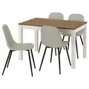 Bild 1 von ÅLHULT / NORDMANSSKÄR Tisch und 4 Stühle, beige/braun/Tonerud grau schwarz, 120x80 cm