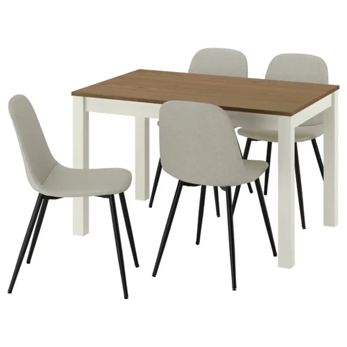 Bild 1 von ÅLHULT / NORDMANSSKÄR Tisch und 4 Stühle, beige/braun/Tonerud grau schwarz, 120x80 cm