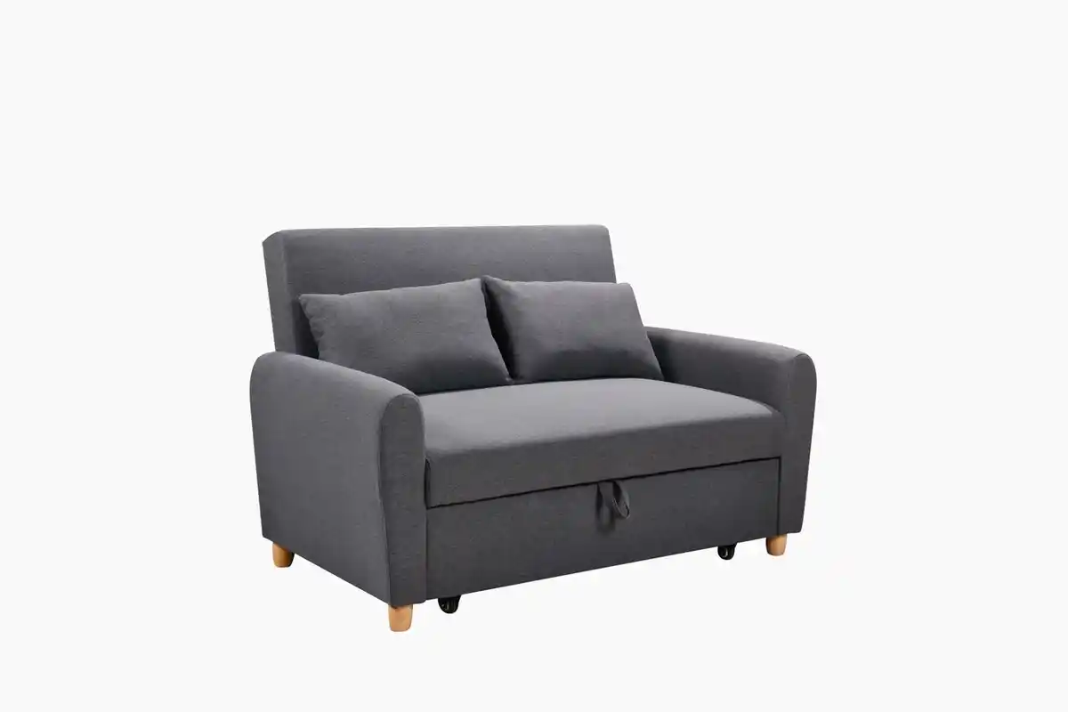Bild 1 von Schlafsofa mit Ausziehfunktion und 2 Kissen, ca. 139 x 96 x 88 cm – Dunkelgrau