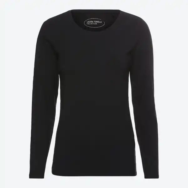 Bild 2 von Damen-Langarmshirt mit Rundhalsausschnitt