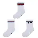 Bild 1 von CRANE Damen und Herren Tennis-Socken 3er-Pack, Damen, Weiss/Rot/Blau, Gr. 35/38