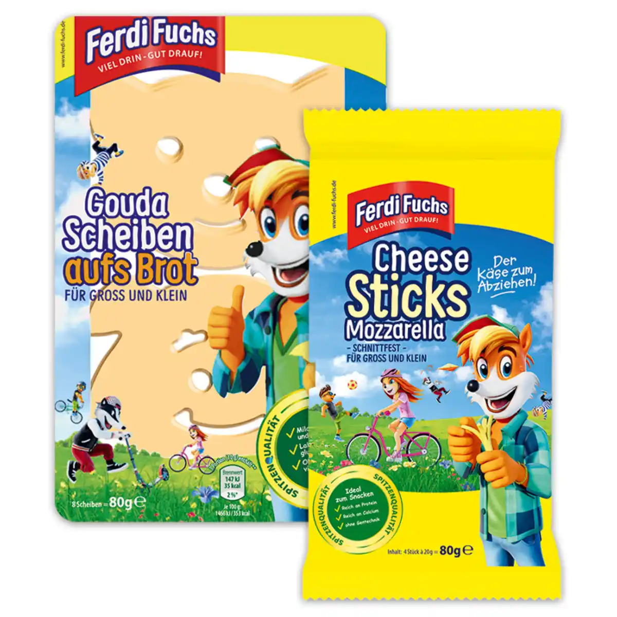 Bild 1 von Ferdi Fuchs Cheese Sticks Mozzarella / Gouda Scheiben