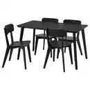 Bild 1 von LISABO / LISABO Tisch und 4 Stühle, schwarz/schwarz, 140x78 cm