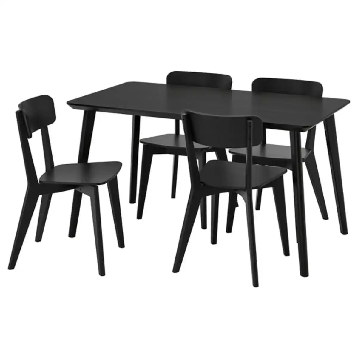 Bild 1 von LISABO / LISABO Tisch und 4 Stühle, schwarz/schwarz, 140x78 cm