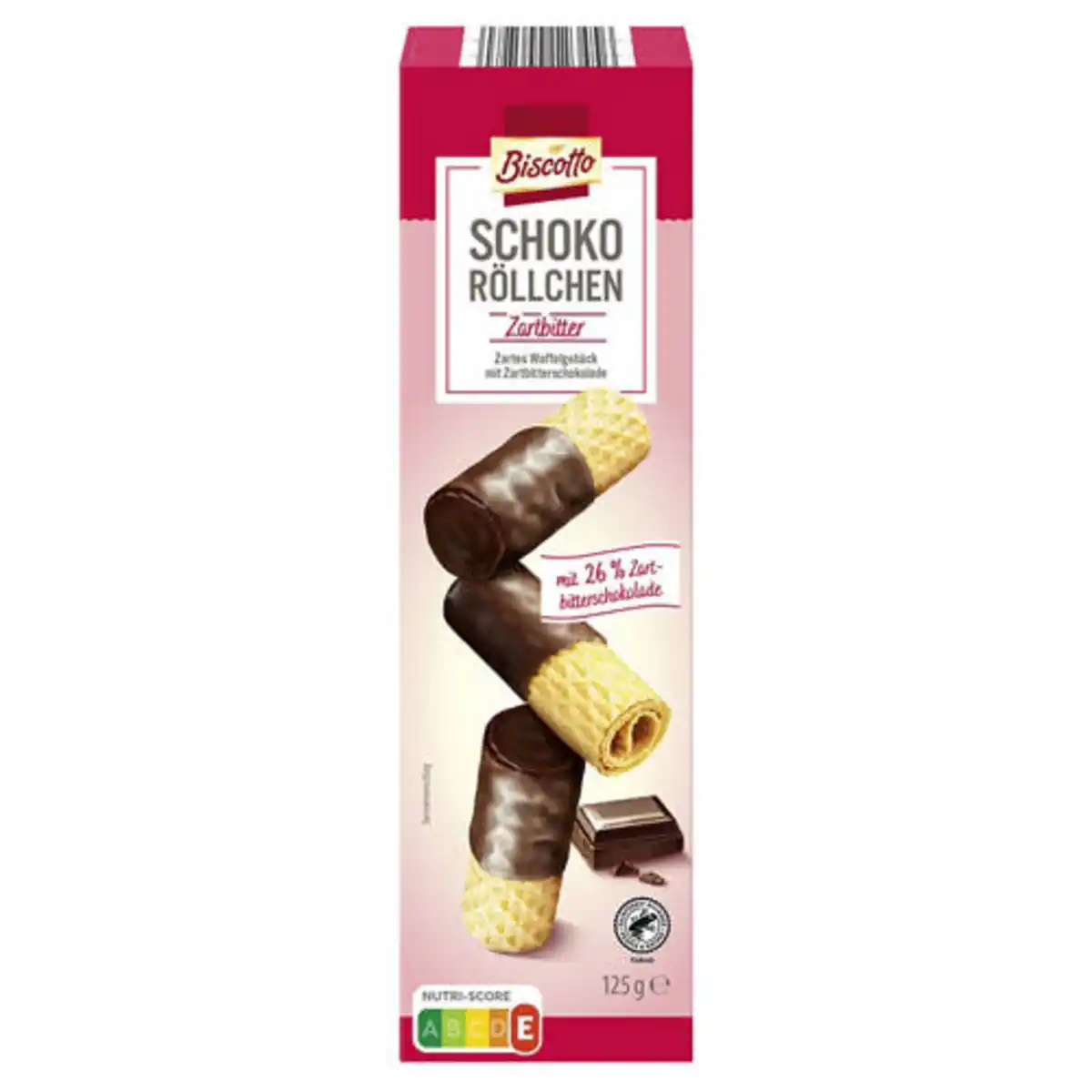 Bild 1 von BISCOTTO Schoko Waffelröllchen 125 g, Zartbitter