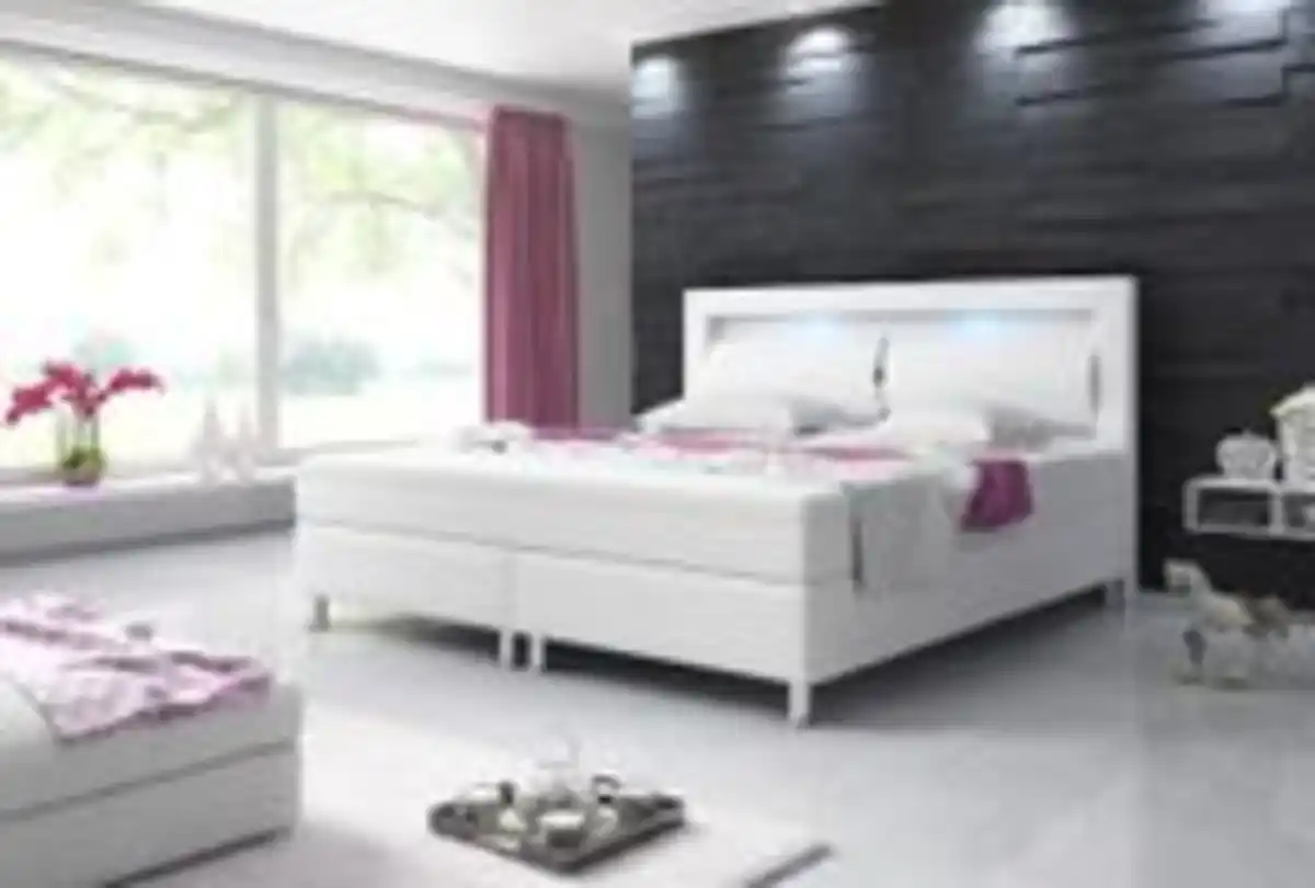 Bild 3 von Boxspringbett MILANO ca. 180x200cm- Weiß mit integriertem Topper