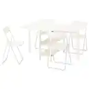 Bild 1 von VIHALS / VIHALS Tisch und 4 Stühle, Klapptisch weiß/klappbar weiß, 39/95/151x90 cm