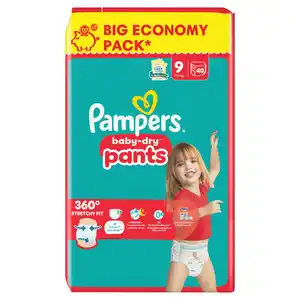 Pampers Baby Dry Pants Windeln Gr. 9 Extra Large 19+kg Big Economy Pack, 40 Stk
