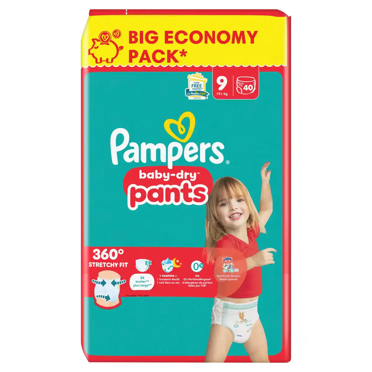 Bild 1 von Pampers Baby Dry Pants Windeln Gr. 9 Extra Large 19+kg Big Economy Pack, 40 Stk