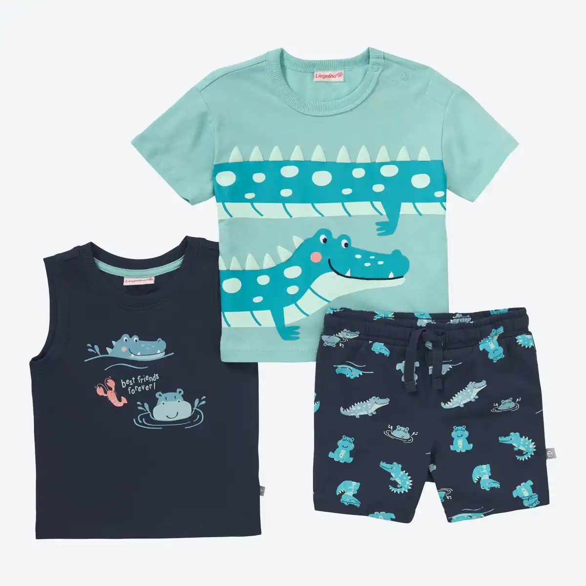 Bild 1 von Baby-Jungen-Set mit Tier-Motiven, 3-teilig