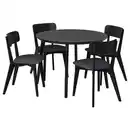Bild 1 von LISABO / LISABO Tisch und 4 Stühle, schwarz/Tallmyra schwarz/grau, 105 cm