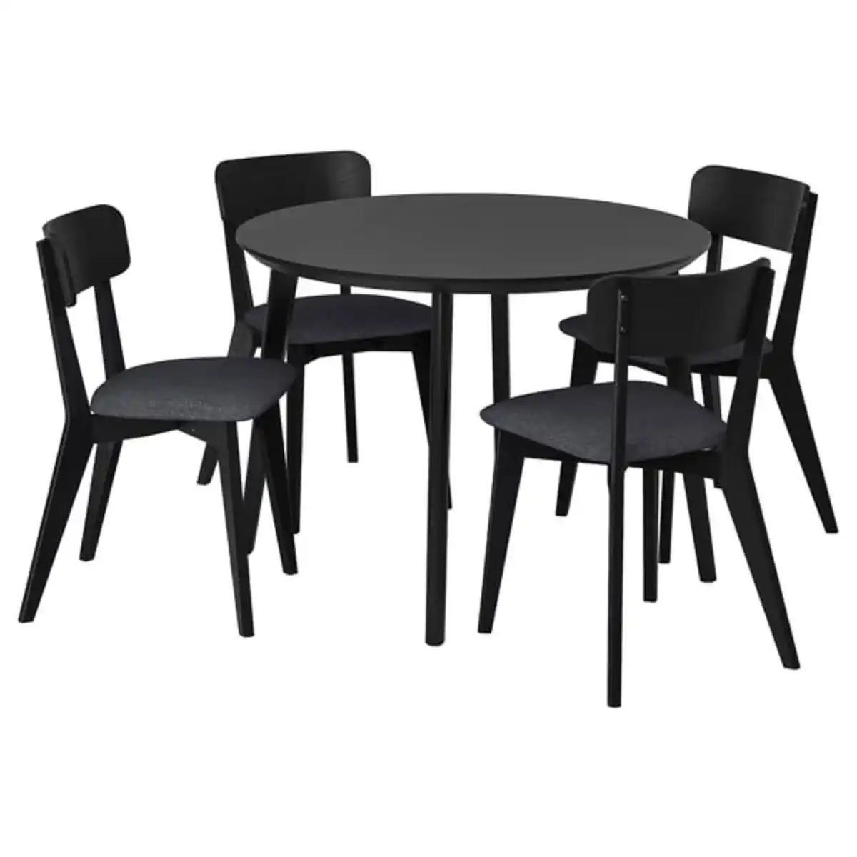 Bild 1 von LISABO / LISABO Tisch und 4 Stühle, schwarz/Tallmyra schwarz/grau, 105 cm