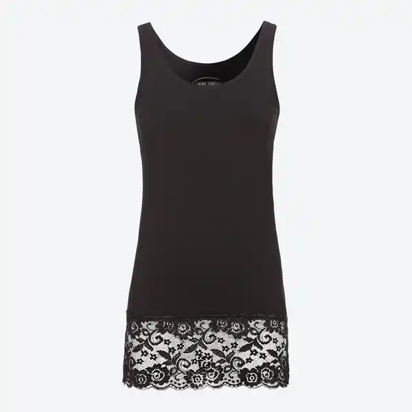 Bild 3 von Damen-Longtop mit Spitze am Saum